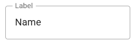 Example of a floating "Label" on an form field with the data "Name".