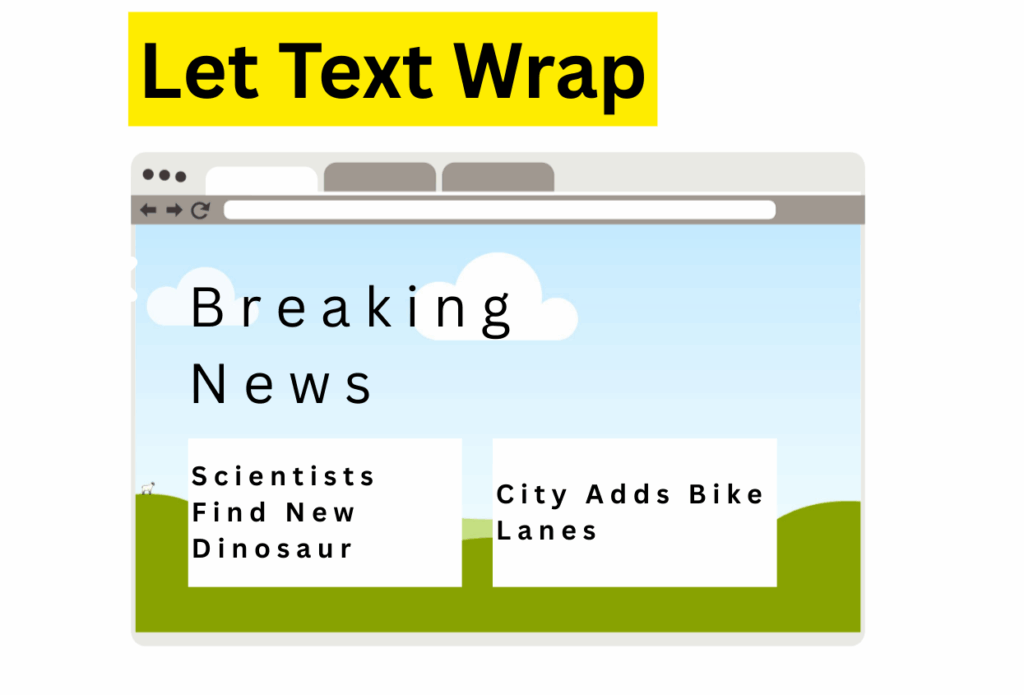 With letter spacing increased on the same Breaking News site, the articles now are read without truncation "Scientists find new dinosaur" and "City adds bike lanes"